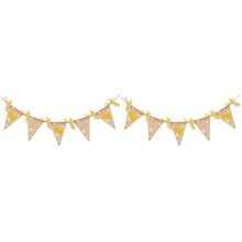 2-pak blomsterguirlander i hør, banner til børn, børnehavefest, guirlandefest, bannerflag, baby