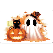 adesivi per carte di credito a tema Halloween, compatibili con design a zucca, lanterna e fantasma, impermeabili, rimovibili, senza bolle, sottili,