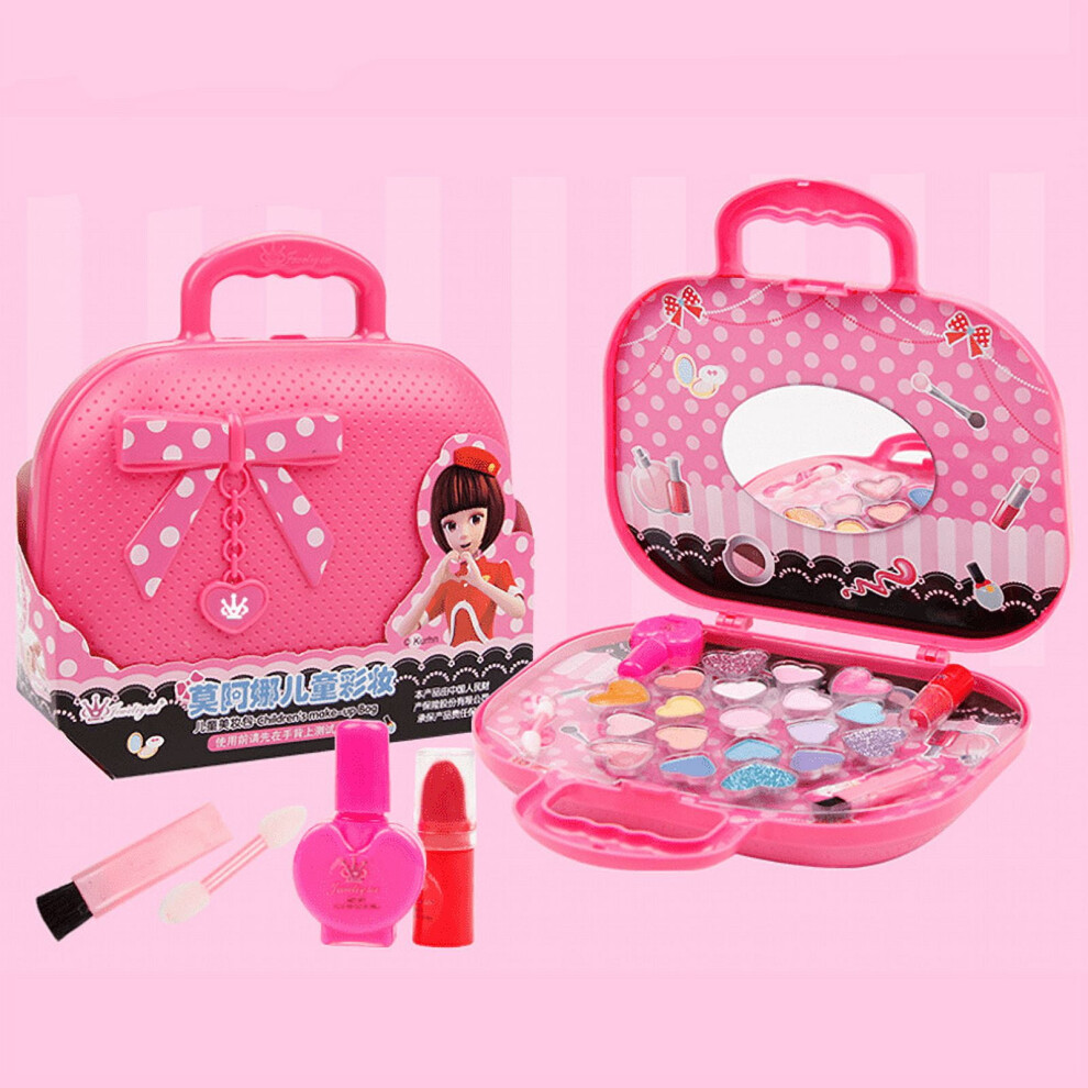 Roofei Kids Makeup Kit for Girls Real Kids Cosmetics Make Up Set with Cute Cosmetic Suitcase Play Makeup for Little Girls Birthday