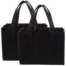 2 pezzi Borsa portabottiglie portatile Borsa per la conservazione del vino 6 scomparti Borsa per il trasporto di bottiglie di vino in feltro