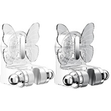 Transparent + Transparent Gray (C)$Yimijia Bathroom Shower Bracket Punch-free Suction Cup Storage Rack Base Bathroom Shower Head Fixed Seat