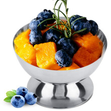Stainless Steel Dessert Cups Ice Cream Bowls with Elegant ShortLeg Design, Stackable and Dishwasher Safe