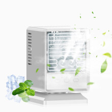 Djunllk Cooling Fan, 3 Speeds, USB Rechargeable, Portable Desk Fan with Cold Air Mist, Evaporative Personal Cooler for Bedroom, Travel