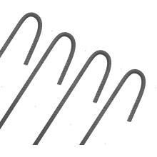 Made - (4-Pack) Rebar Stakes J Hook Heavy Duty Stabilizing Steel Ground Anchors/Fence Stakes - 12 inch #3 (4)