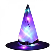 Xinhuaya Halloween LED Luminous Headdress Magic Witch Hat Halloween Glowing Hat Children Adult Party Prom Halloween Dress Up Costume