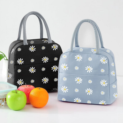Τσάντα φαγητού Daisy Flowers Lunch Box για γυναίκες, ρετρό εκτύπωση, θερμικές τσάντες 1