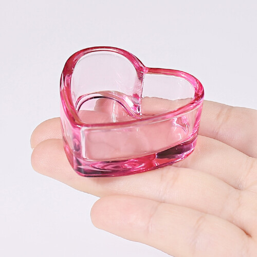 Mizh Nail Dappen Cup σε σχήμα καρδιάς, πινέλο νυχιών για μανικιούρ, διακοσμητικό γυάλινο 1