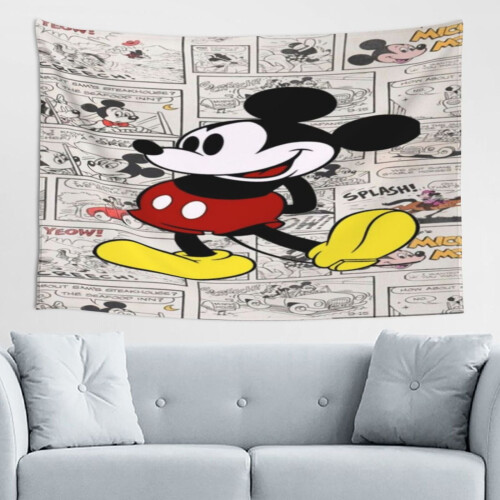 Ταπισερί τοίχου Mickey Mouse για αγόρια, κορίτσια, διακόσμηση υπνοδωματίου, σαλόνι 60*40in