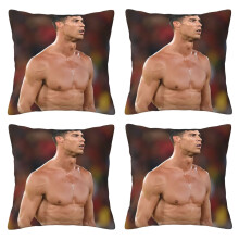 Cristiano Ronaldo Fotbollsstjärna Örngott 4 st, 30x30 cm, mjuka dekorativa örngott för soffa, säng, bil – Heminredning