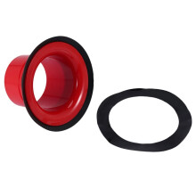 Bassdrum-Verstärker aus ABS-Gummi mit schwarzem Bassdrum-Lochschutz, Mikrofonloch-Drumfell, rot