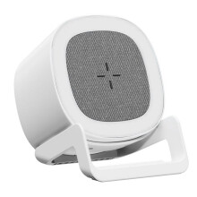 4-i-1 15W trådlöst laddningsställ med Bluetooth-högtalare, pekskärm, RGB-lampa med telefonhållare för presenter, B
