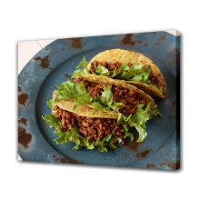 Poster pânză cu mâncare mexicană cu vită și taco, decor dormitor, peisaj sportiv, decor cameră birou, cadou, stil ramă, 08x12inch (20x30cm)