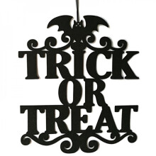 Halloween hængende skilt 14x12 tommer, ikke-vævet trick or treat dekoration til dør, væg, have, indendørs/udendørs, hjemsøgt hus festartikler