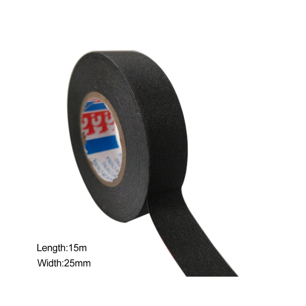 Flame Retardant Tape, Car Velvet Wiring Tape High Temperature Resistance Portable Flame Retardant Tape,15M*25Mm Black 9191629513376