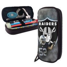 Penar din piele Raiders Football, penar de mare capacitate pentru băieți și fete, rechizite școlare, cadou drăguț cu fermoar, penar moale,