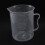 2x Messbecher, 250 ml, durchsichtiger weißer Kunststoffbecher 2