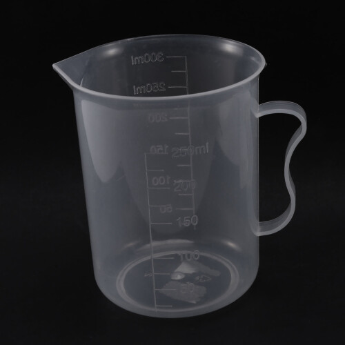 2x Messbecher, 250 ml, durchsichtiger weißer Kunststoffbecher 1