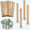 25 τεμάχια φυτίλια ξύλινων κεριών 10x100mm σε σχήμα σταυρού με σιδερένιες βάσεις, 1