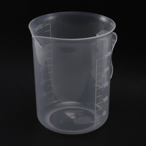 2x Messbecher, 250 ml, durchsichtiger weißer Kunststoffbecher 2