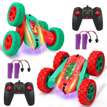 Veecome2Pack Auto acrobatica radiocomandata per bambini, 2.4Ghz4WD360 Rotante su entrambi i lati, auto fuoristrada con telecomando e 4 batterie