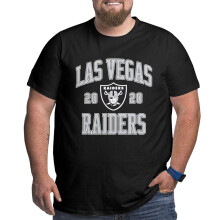 Camiseta de manga corta con el logo del equipo de fútbol americano Raiders para hombres de tallas grandes y altas, ideal como regalo para