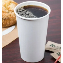 VeZee16oz eldobható fehér poliészter papír forró poharak, kompatibilis meleg/hideg italokkal, kávéval, teával, kakaóval, latte-vel, levessel