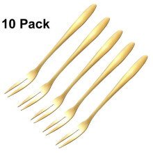 Conjunto de 10 Garfos para Aperitivos e Sobremesas, Garfos Mini de Aço Inoxidável para Salada e Degustação de Frutas e Coquetéis