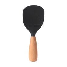 Pá de arroz de silicone preta, colher de arroz antiaderente para panela de arroz, popular entre celebridades da internet.