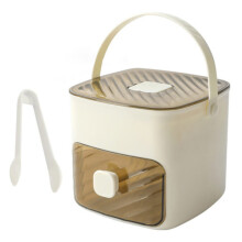 Forma de gelo para 48 cubos com pinça, balde de gelo de grande capacidade com 48 cubos para cozinha doméstica, branca.