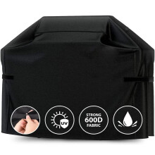 WSYW 600D Heavy Duty BBQ Grill Cover 64" Waterproof UV Fade Resistant Gas Grill Protector Black