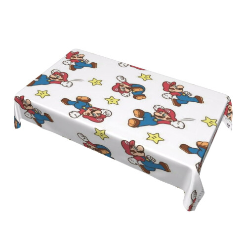 Mario Rectangular Tablecloth Water Resistance Antiwrinkle Spillproof Soft Fabric Table Cloth 60"X90" 2