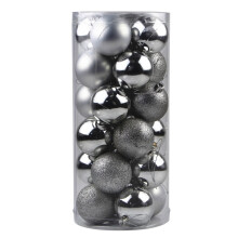Staron 24Pcs Silver Christmas Ornaments, 40mm Shatterproof Xmas Tree Balls for Holiday Decorations