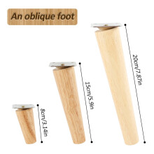 miuline 4 Pcs of Wooden Table Furniture Legs with Mounting Plate and Screws for Sofa Bed Cabinet Sofa Chai Bevel 20cm/7.9in