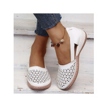 LUXUR Damen-Slipper, flache Schuhe zum Hineinschlüpfen, runde Zehenpartie, atmungsaktiv, breite Passform, bequeme Loafer, Größe 9