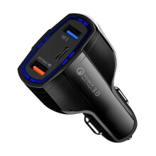 Chargeur de voiture IUYT6USB C, adaptateur de charge rapide QC3.0 18 W avec deux ports pour tous types de téléphones - Offres du jour