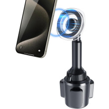Support de téléphone magnétique pour porte-gobelet MagSafe, compatible avec Tesla, camions et SUV. Hauteur réglable.
