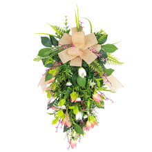 Tahtuvzn tulipaner hængekrans - simuleret blomst til bryllup, vindues- og boligindretning, romantisk sceneopvisning (kompatibel med hjemmegave)