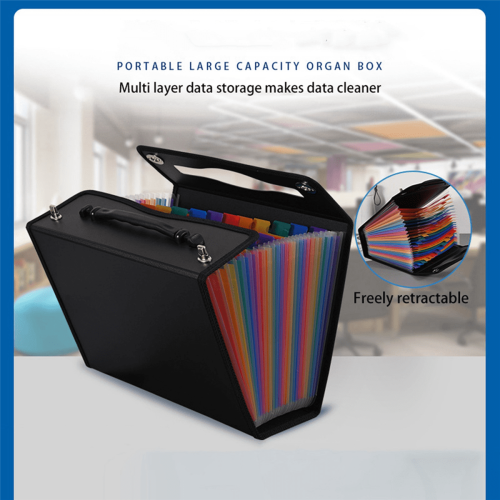 2X24Pockets Φάκελος Επέκτασης Αρχείων Ακορντεόν Οργανωτής Αρχείων, Πλαστικός 1