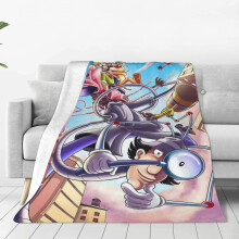 Kuscheldecke mit Inspector Gadget-Motiv, weiche Plüschdecke für Schlafzimmer, Wohnzimmer, Couch, Büro – das perfekte Geschenk für jede