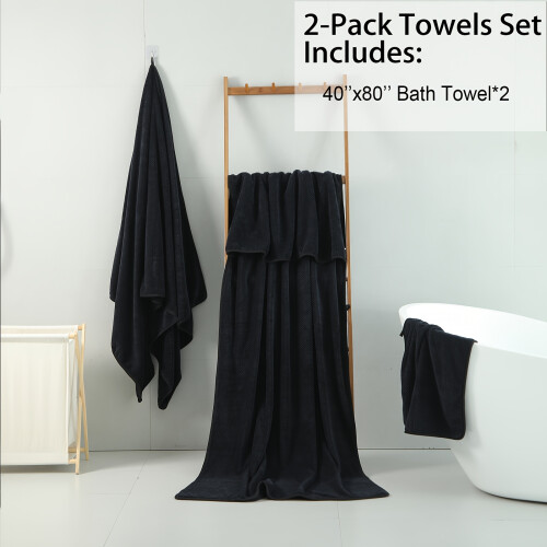 Σετ πετσετών μπάνιου AUMIY Extra Large 40"x80" 2 τεμάχια, εξαιρετικά μαλακό, εξαιρετικά 2