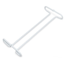 Wine Glass Rack Under Cabinet Hanging Holder for Kitchen Bar, Durable Iron Single Row Organizer White