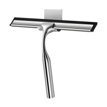 Shower Squeegee for Glass Doors Stainless Steel Bathroom Squeegee with Adhesive Hook 10 Inch Silver