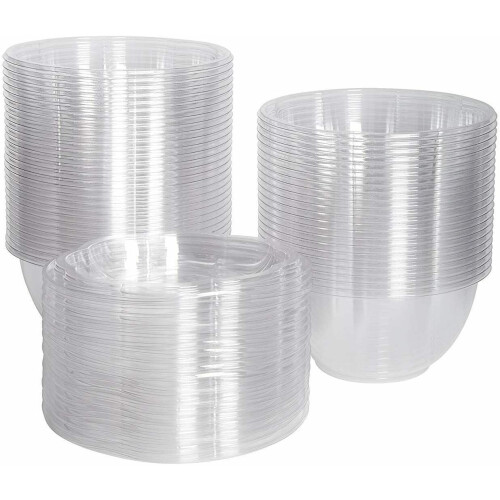 BULK32Oz πλαστικά μπολ/δοχεία μιας χρήσης για σαλάτες με αεροστεγές καπάκι (100) 2