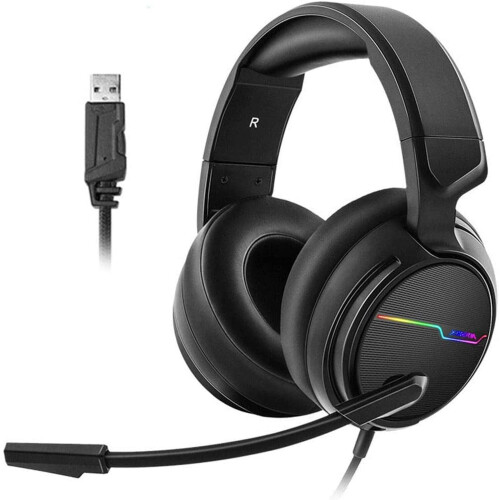 Ενσύρματα ακουστικά παιχνιδιών USB7.1 με ήχο surround για PC gamer Xiberia ακουστικά