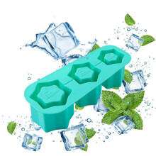 Stampi per cubetti di ghiaccio Fankiway a reticolo, vassoio riutilizzabile con coperchio per 3 cubetti di ghiaccio cilindrici cavi – compatibili