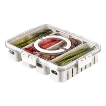Caixa portátil para frutas Hesroicy - Compartimento ventilado com tampa, ecológica, recipiente para armazenar frutas e vegetais em PET, utensílios