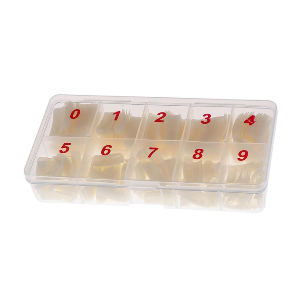 White 500Pcs False Nail Tips With Storage Case, Artificial Nails For Acrylic And Gel Nail Art