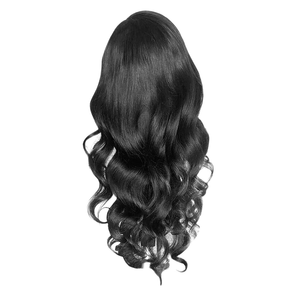 Unisex African Ladies Small Curly Hair Sets Wavy Curls Wig Can Be Straightened And Bent Natural Looking Long Wavy Human Hair Wig With Lace Front Wig Caps