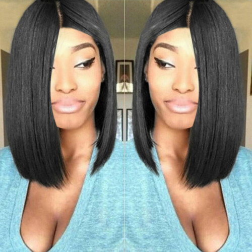 YHAIOGS συμβατό με Motown Tress Wigs Γυναικεία Μόδα Περούκα Μαύρη Συνθετική Μαλλιά Μακριές 2