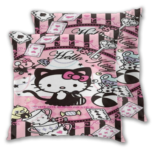 Capas de almofada Hello Kitty, pacote com 2 unidades, 40x40 cm (16"x16") 1